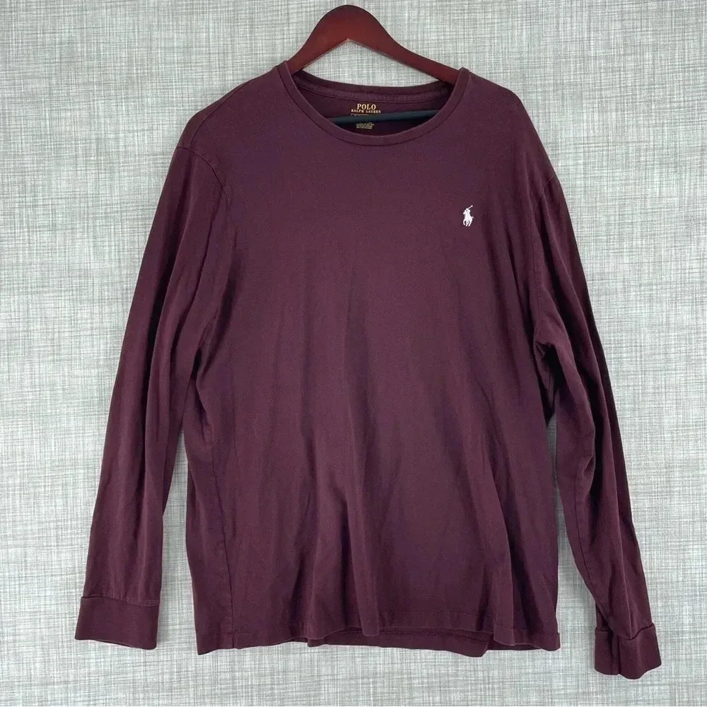 Polo Ralph Lauren shirt long sleeve slim fit Mens Size XL red 3370